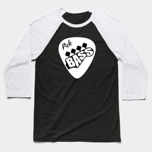 Pick Bass Guitar Dark Theme Baseball T-Shirt